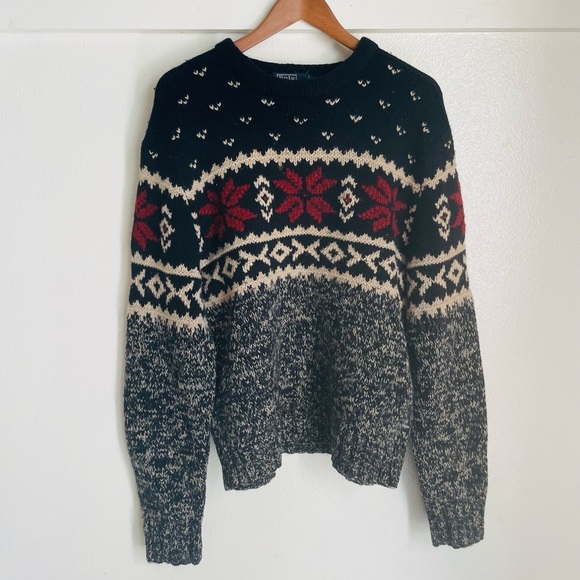Polo Ralph Lauren Other - POLO Ralph Lauren L Hand-knit Lambs Wool Silk Fair Isle Ski Crew neck Sw…